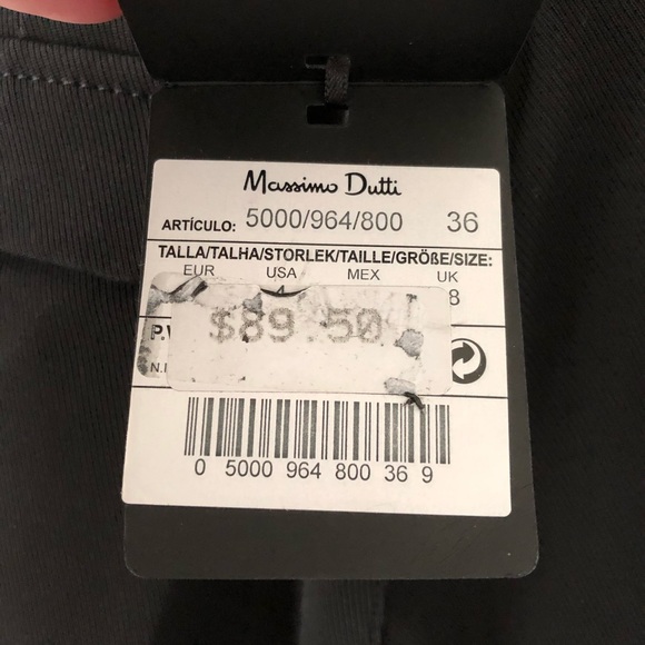 NWT Massimo Dutti Slim Black Work Pants - Picture 8 of 8